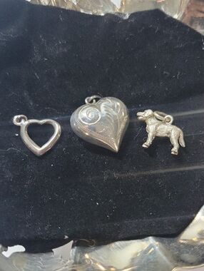 Silver Heart & Animal Charms Set - Silver